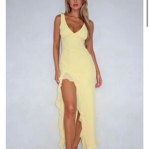 WHITE FOX Tell me everything maxi dress lemon